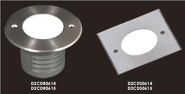 D2CDR0614 D2CDR0615 24V atau 110 ~ 240V Permukaan Halus Output Cahaya SMD LED Inground Lamp 1.2W 1.8W Outdoor Rated IP67 1