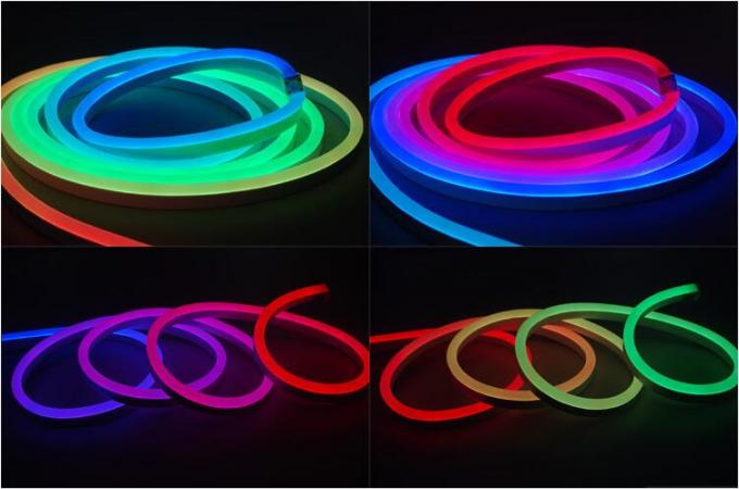 Tampilan Samping DMX RGB Memancarkan Lampu Pita Neon LED, Lampu LED Neon Strip Lampu Natal 3