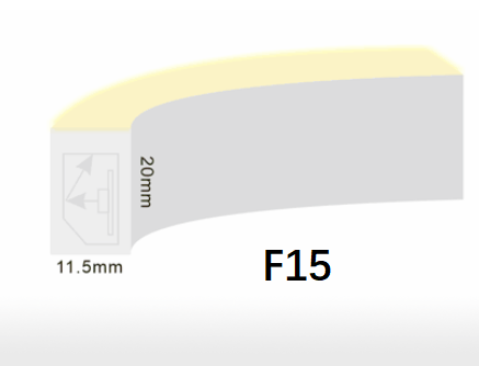 F15 F21 DMX Neon LED Strip Lights Dapat Disesuaikan Bentuk Datar / Kubah 9W / Meter CRI80 IP68 Tahan Air 0