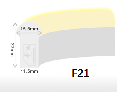 F15 F21 DMX Neon LED Strip Lights Dapat Disesuaikan Bentuk Datar / Kubah 9W / Meter CRI80 IP68 Tahan Air 1