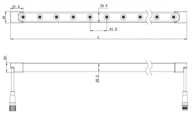 Gratis Bending Fleksibel LED Linear Wall Washer Light 24VDC 24W 2000LM IP65 0