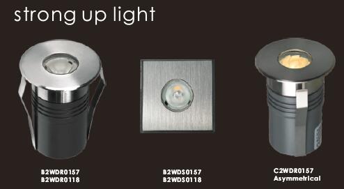 2W / 3W / SMD Smooth Surface Light LED Inground Light dengan Cincin Depan Persegi 4