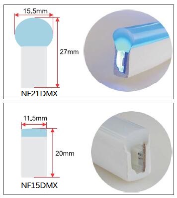 24V 5050 RGB Beralamat DMX Neon LED Strip Lights 8 piksel / Meter IP68 Tahan Air 2
