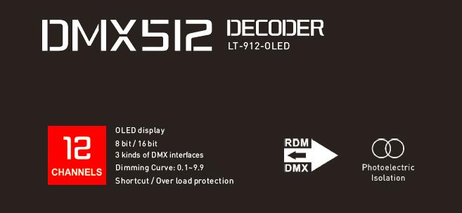 4A * 12CH Max 1152W Output 12 Channel DMX Decoder Dengan Fungsi Penguat Sinyal 1
