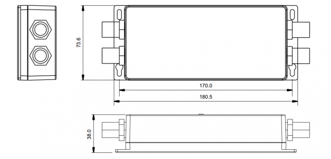 Tegangan Tinggi IP67 Tahan Air RGB 3 CH DMX512 LED Strip Controller 100 - 240V Input & Output 0