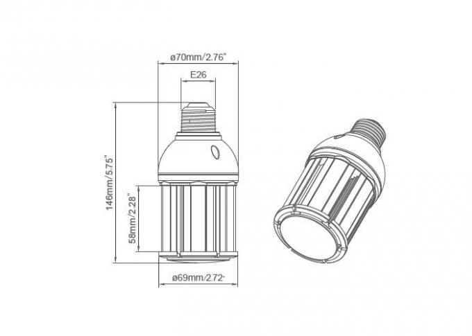 14W Samsung Corn Cob LED Light Bulbs, E27 LED Corn Lamp Lighting Facts / UL Disetujui 0