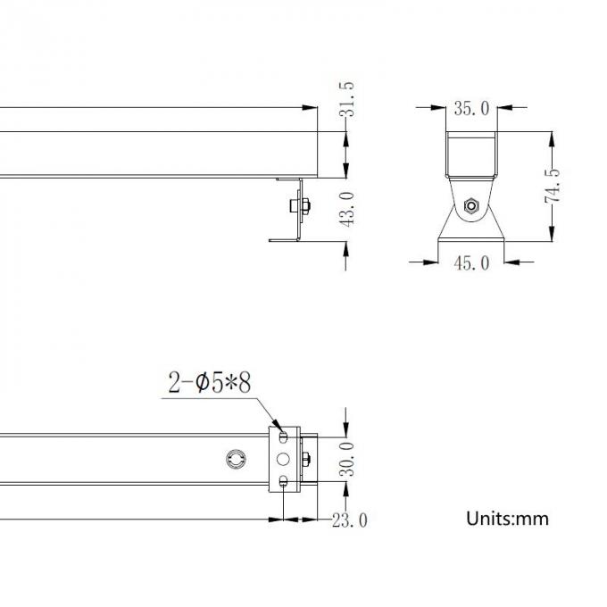 IP68 SUS316 Stainless Steel LED Underwater Linear Light dengan Adjustable Bracket 24VDC 24W 0